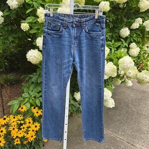 Generra Men's Jeans Straight Black Logo Button & Loop Detail size 30